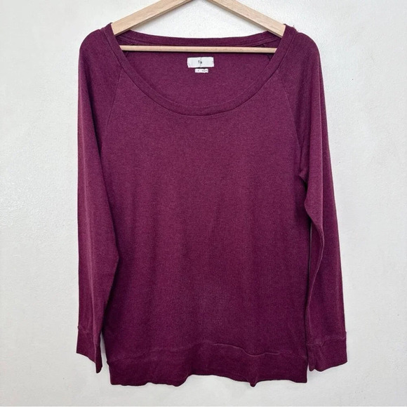 Aritzia Womens Small TNA Del Mar Tshirt  In Burgundy - Picture 2 of 14